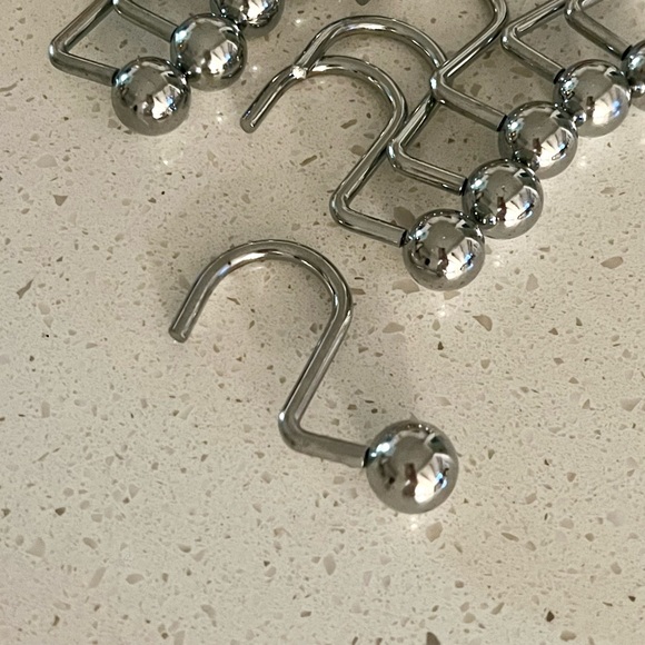 Like New Chrome Ball Shower Curtain Hooks - Picture 2 of 4